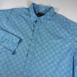 Ariat Western Shirt Aztec Geometric All Over Print Blue Long Sleeve Men's‎ XXL